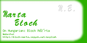 marta bloch business card